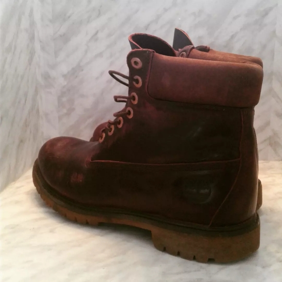 Timberland Men's sz 11 M Brown Leather Padded Collar Boot Shoes Premium Heritage - Picture 4 of 6